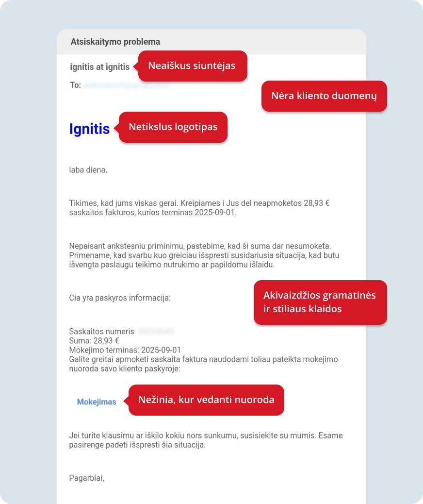 Elektroninis laiškas, sukurtas sukčių