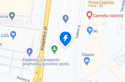 Taikos g., Palanga. Ignitis ON įkrovimo stotelė žemėlapyje